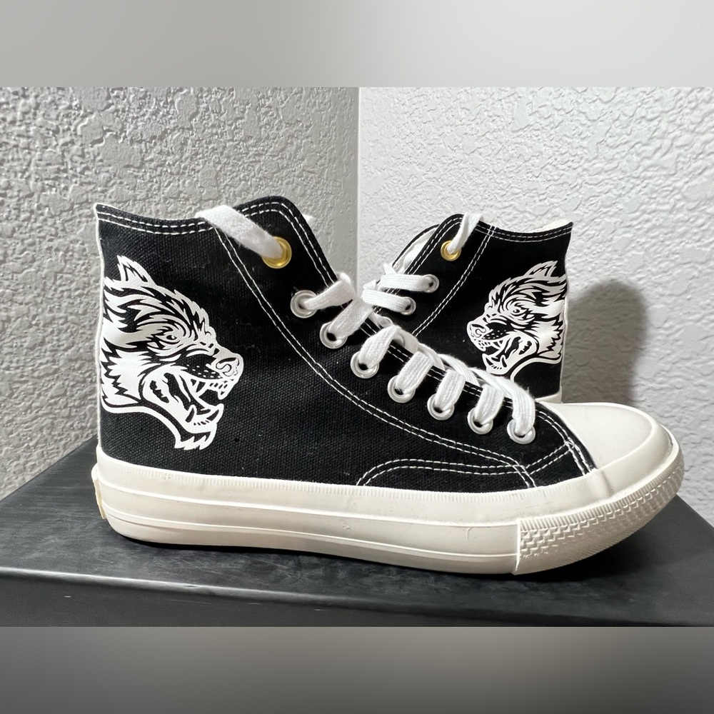 Darc Sport WI-DIOS Wolves High Top Shoes Sneakers‎ black white men’s size 7